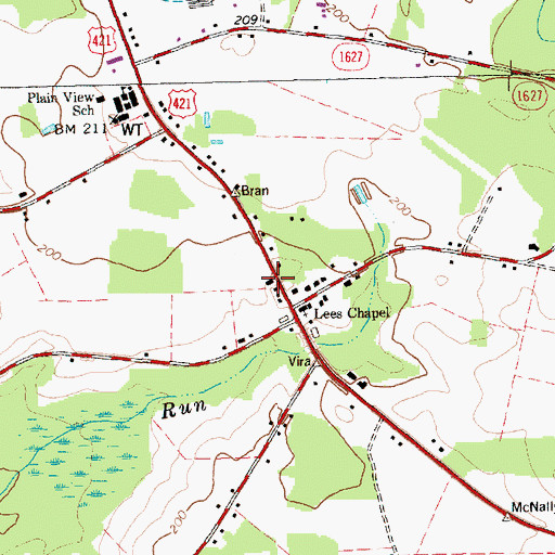 Topographic Map of Plain View Fire Department / Plain View Rescue Department, NC
