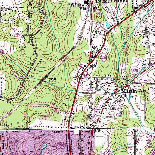 Topographic Map of Greensboro Fire Department Station 14, NC
