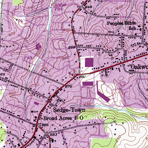 Topographic Map of Greensboro Fire Department Station 10, NC