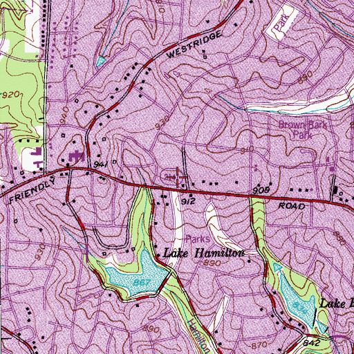 Topographic Map of Greensboro Fire Department Station 49, NC