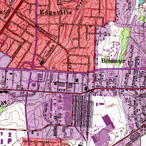 Topographic Map of Greensboro Fire Department Station 7, NC