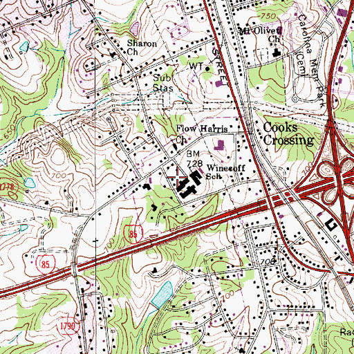 Topographic Map of Kannapolis Fire Department Station 4, NC