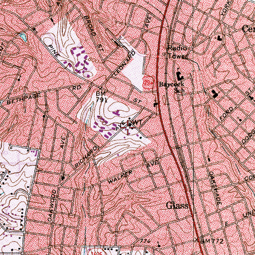 Topographic Map of Kannapolis Fire Department Station 2, NC