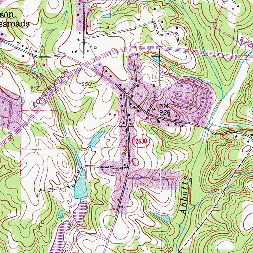Topographic Map of Kernersville Fire Department Station 44, NC