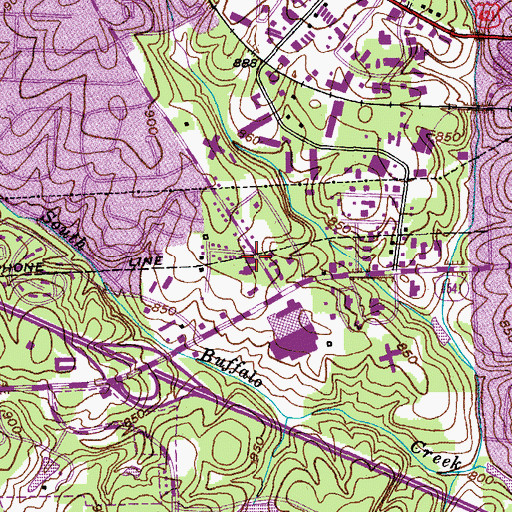 Topographic Map of Greensboro Fire Department Station 52, NC
