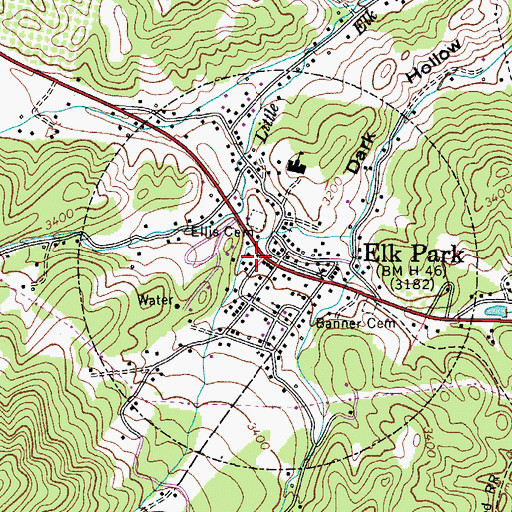 Topographic Map of Elk Park Volunteer Fire Department, NC