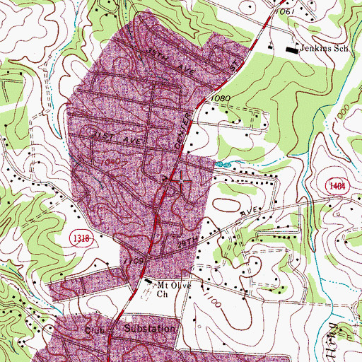 Topographic Map of Hickory Fire Department Station 6 Viewmont, NC
