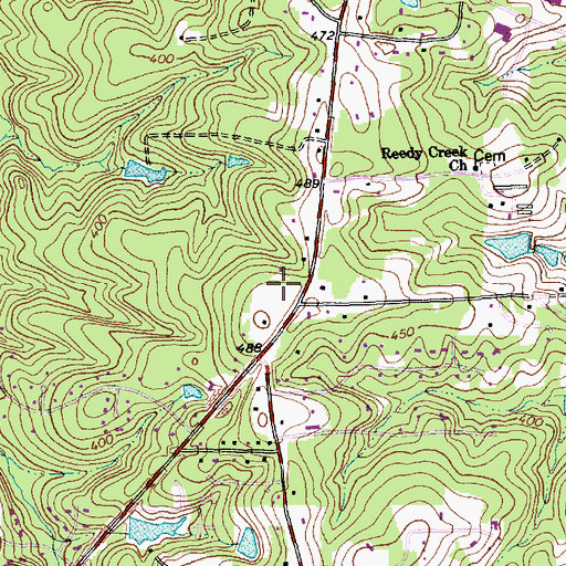 Topographic Map of Cary Fire Department Station 1, NC