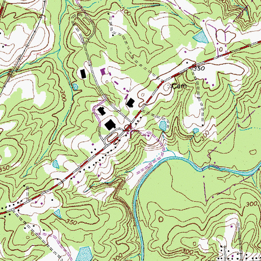 Topographic Map of Redwood Volunteer Fire Department Station 2, NC