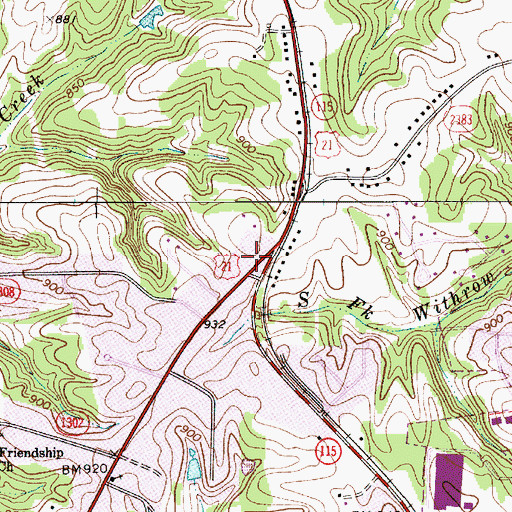 Topographic Map of Shepherd Volunteer Fire Department Station 1 / Mooresville Fire Department Station 4, NC