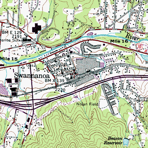 Topographic Map of Swannanoa Fire and Rescue Department, NC