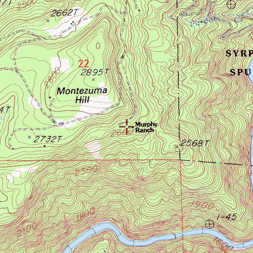 Topographic Map of Murphy Ranch, CA