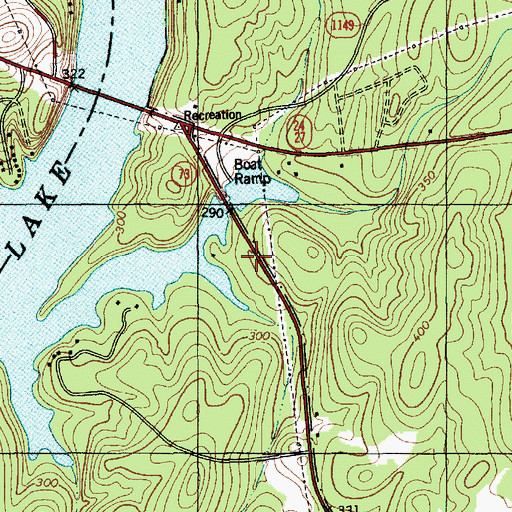 Topographic Map of Lake Tillery Volunteer Fire Department and Rescue Squad 10, NC