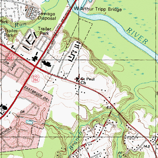 Topographic Map of Greenville Fire and Rescue Station 6, NC