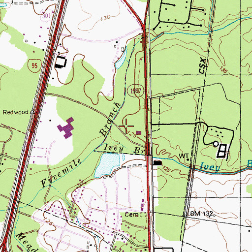 Topographic Map of Lumberton Fire Department Station 4, NC