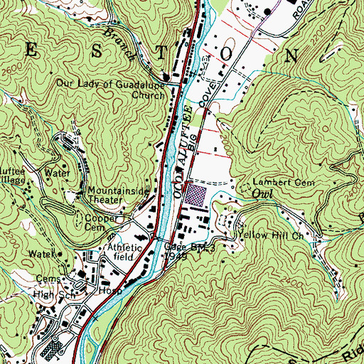 Topographic Map of Cherokee Fire Department, NC