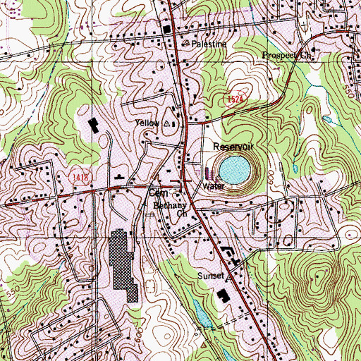 Topographic Map of Bethany Community Fire Department, NC