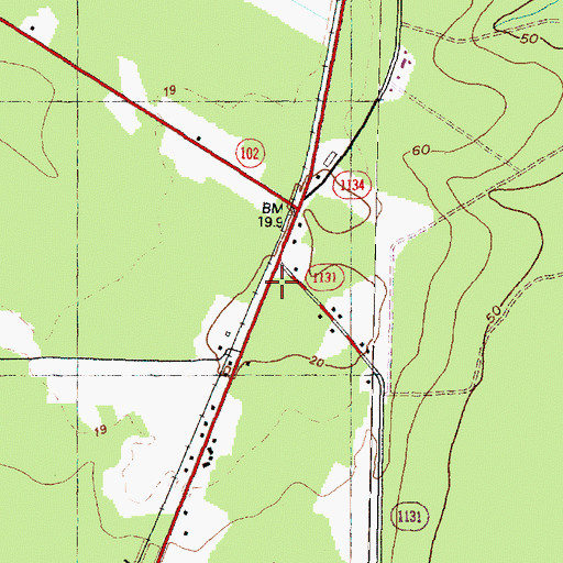 Topographic Map of Chocowinity Fire Department Wilmar Substation, NC