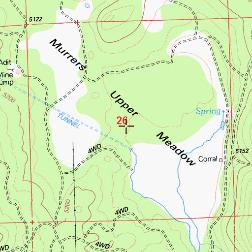 Topographic Map of Murrers Upper Meadow, CA