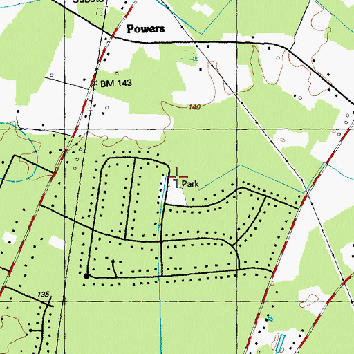 Topographic Map of Northwoods Fire Department, NC
