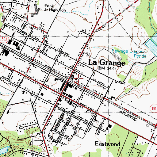 Topographic Map of Mosley Hall Fire Department, NC