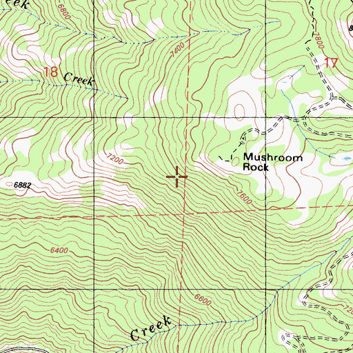 Topographic Map of Mushroom Rock, CA
