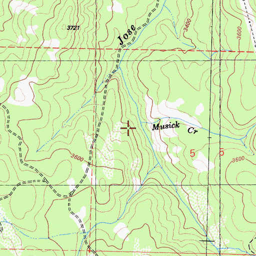 Topographic Map of Musick Creek, CA