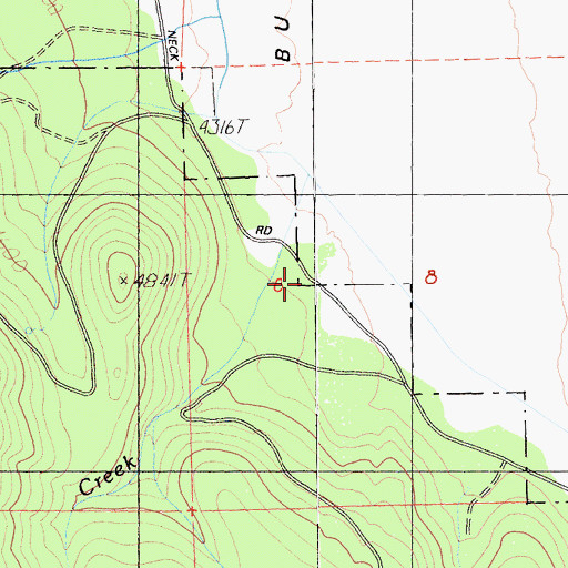 Topographic Map of Muskgrave Creek, CA