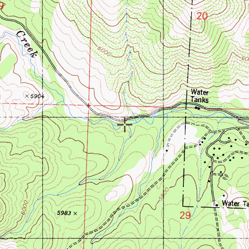 Topographic Map of Musser and Jarvis Creek, CA