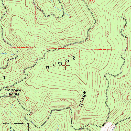 Topographic Map of Mynot Ridge, CA