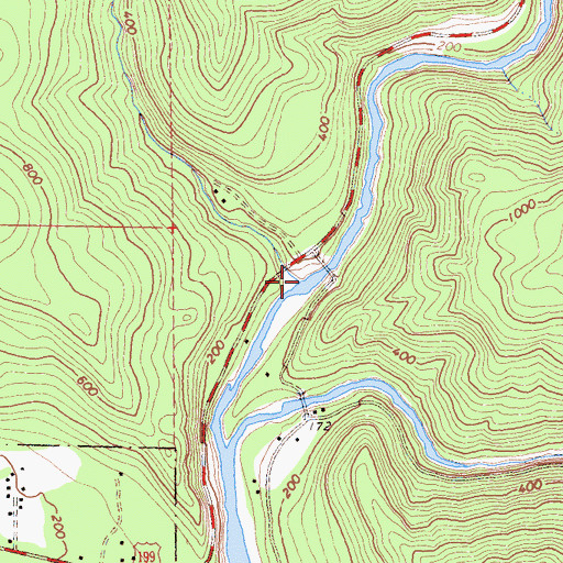Topographic Map of Myrtle Creek, CA