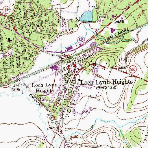 Topographic Map of Garrett Medical Transport, MD