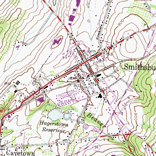 Topographic Map of Smithsburg Emergency Medical Services Company 79, MD
