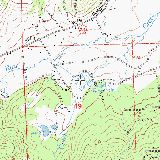 Topographic Map of Nagel Reservoir, CA