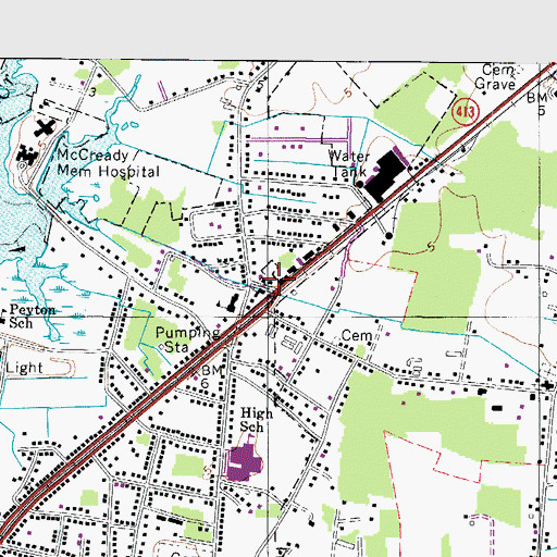 Topographic Map of Lower Somerset Ambulance and Rescue Squad Station 8, MD