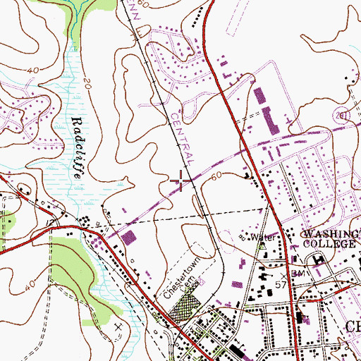 Topographic Map of Kent and Queen Annes Rescue Squad Station 8, MD