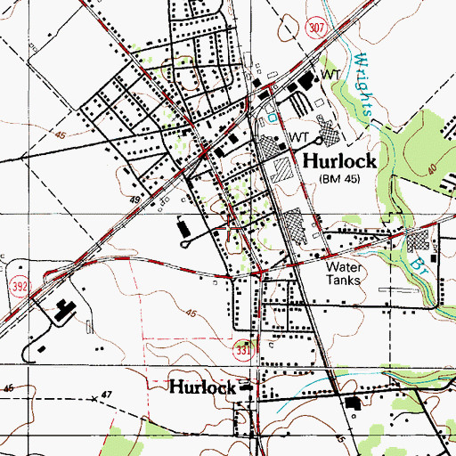 Topographic Map of Dorchester County Emergency Medical Services 600, MD