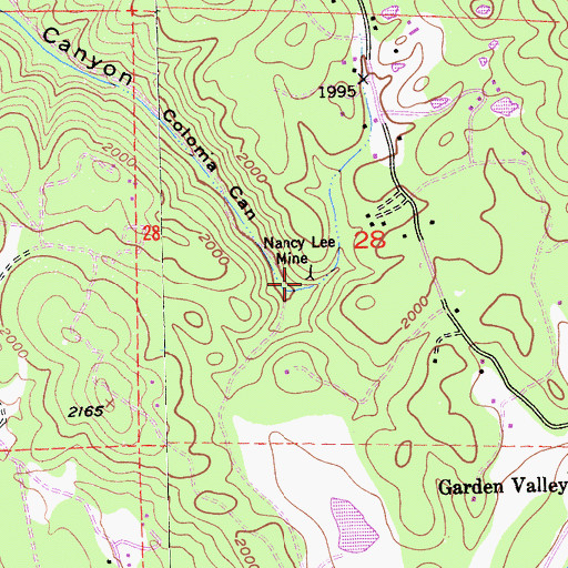 Topographic Map of Nancy Lee Mine, CA
