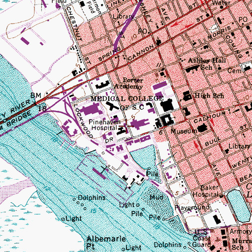 Topographic Map of Specialty Hospital of South Carolina, SC