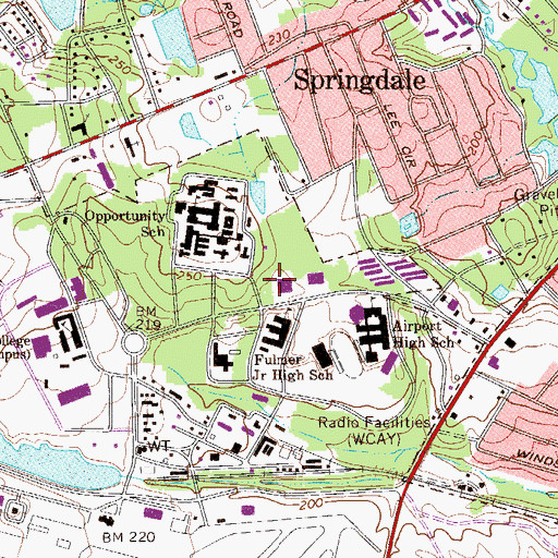Topographic Map of South Carolina Vocational Rehabilitation Evaluation Center, SC