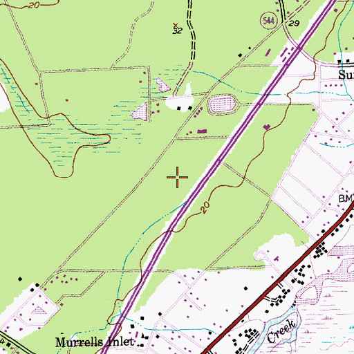Topographic Map of Waccamaw Community Hospital, SC