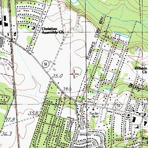 Topographic Map of Carolinas Hospital System Medical Center, SC