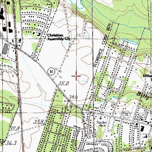 Topographic Map of Womens Center of Carolinas Hospital System, SC