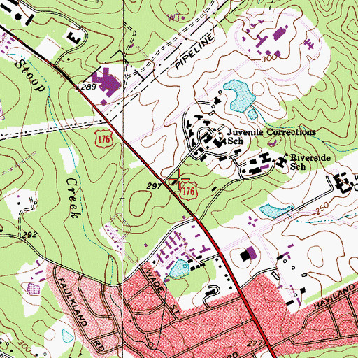 Topographic Map of Willow Lane Treatment Center Infirmary, SC