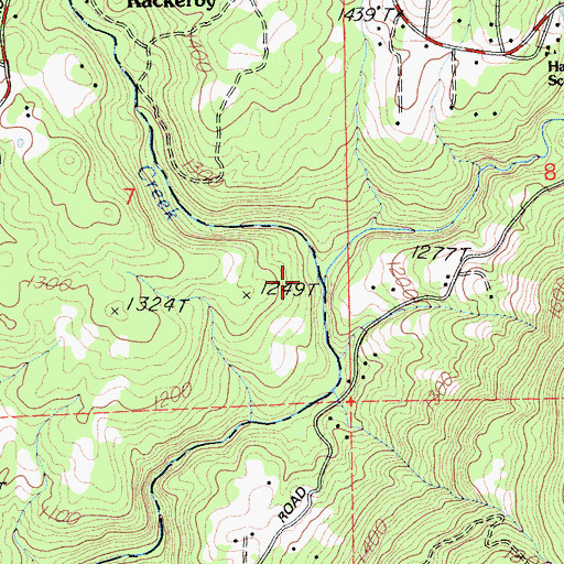 Topographic Map of Natchez Creek, CA