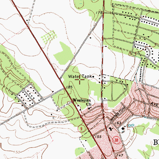 Topographic Map of Marlboro Park Hospital, SC