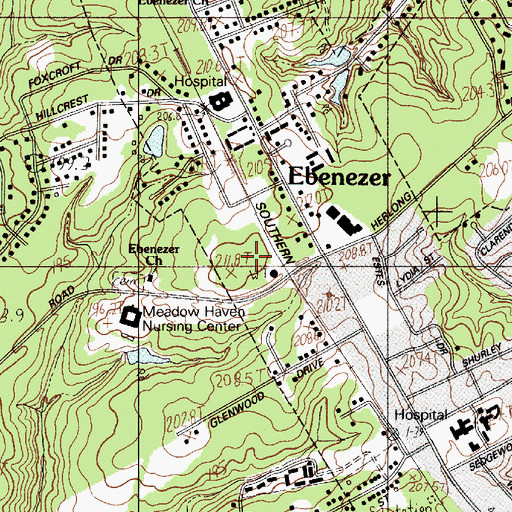 Topographic Map of Carolina Surgical Center, SC