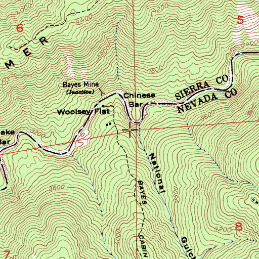 Topographic Map of National Gulch, CA