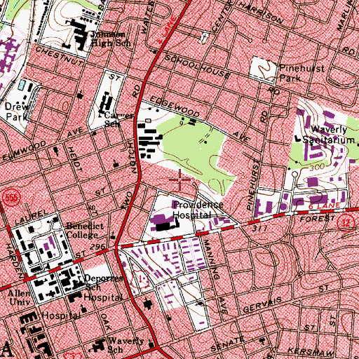 Topographic Map of Columbia Gastrointestinal Endoscopy Center, SC