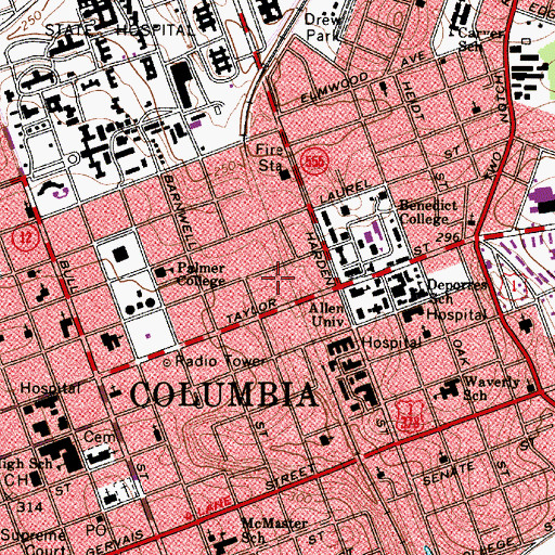 Topographic Map of Midlands Orthopaedics Surgery Center, SC